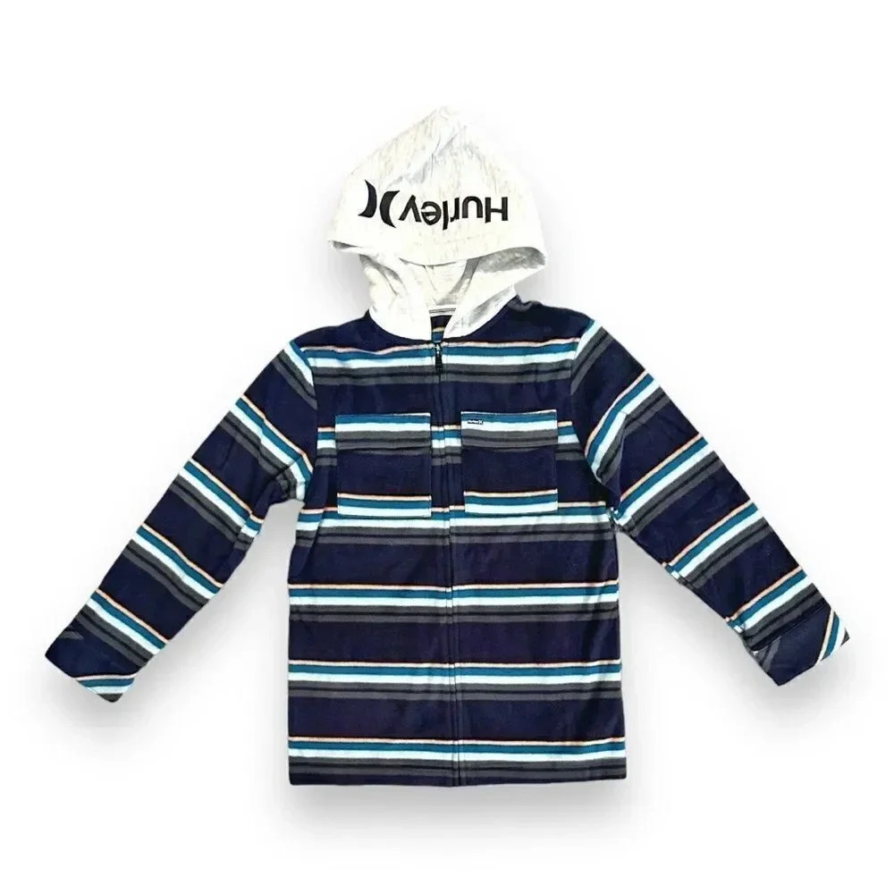 Hurley | Boys’ Hooded Polar Fleece Jacket in Obsidian (M)